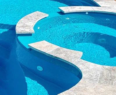 Crystal blue pool color for Leisure Pools fiberglass swimming pools