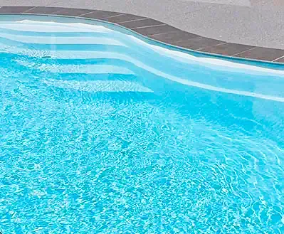 Shimmer sky pool color for Leisure Pools fiberglass swimming pools