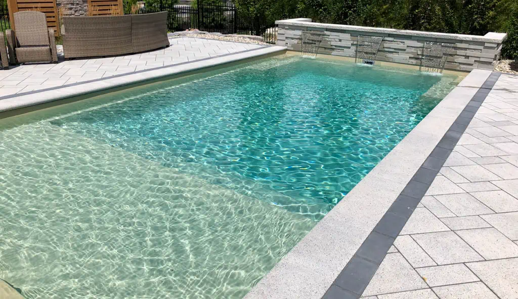 The Pinnacle fiberglass swimming pool by Leisure Pools