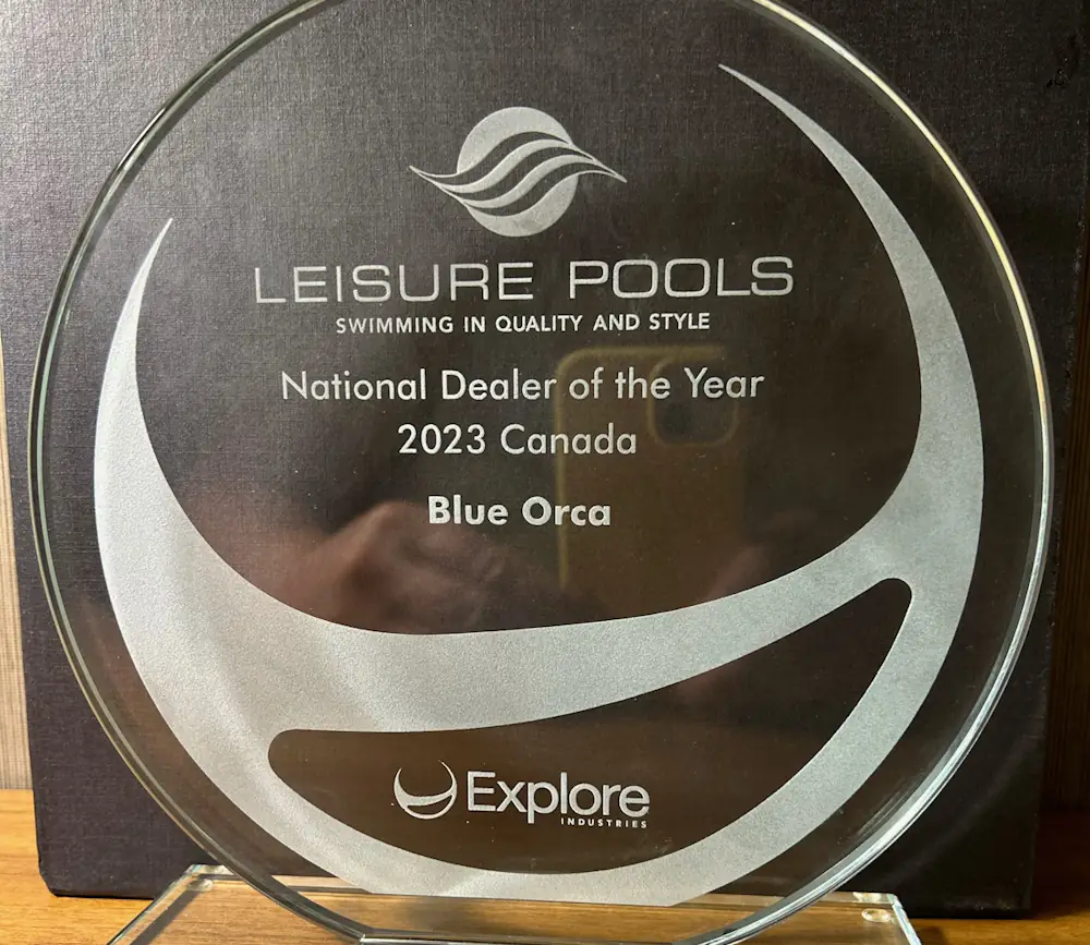 The National Dealer of the Year award Canada goes to Blue Orca Pools